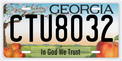 GA license plate CTU8032