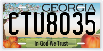 GA license plate CTU8035