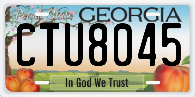GA license plate CTU8045