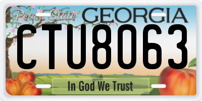 GA license plate CTU8063