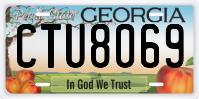 GA license plate CTU8069
