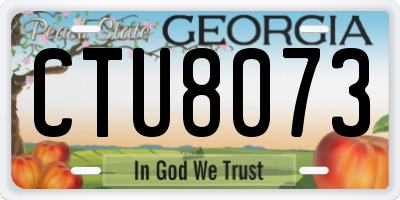 GA license plate CTU8073