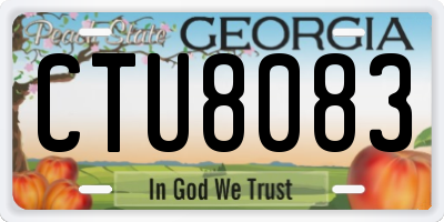 GA license plate CTU8083