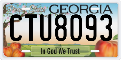GA license plate CTU8093