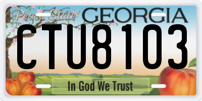 GA license plate CTU8103
