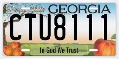 GA license plate CTU8111