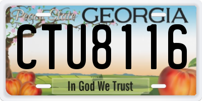 GA license plate CTU8116
