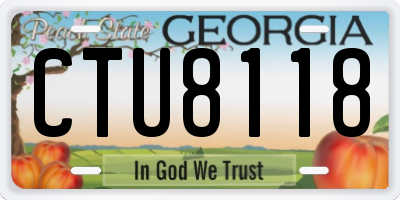 GA license plate CTU8118