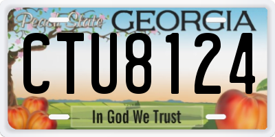 GA license plate CTU8124