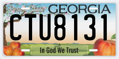 GA license plate CTU8131