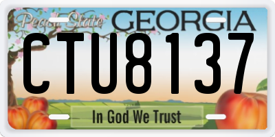 GA license plate CTU8137