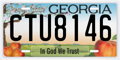 GA license plate CTU8146