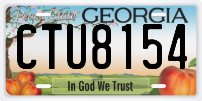 GA license plate CTU8154