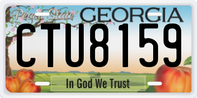 GA license plate CTU8159