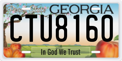 GA license plate CTU8160