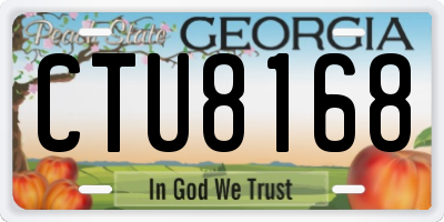 GA license plate CTU8168