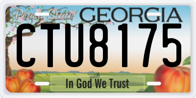 GA license plate CTU8175