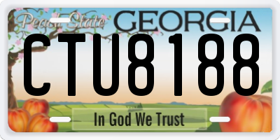 GA license plate CTU8188