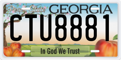 GA license plate CTU8881