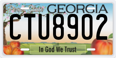 GA license plate CTU8902