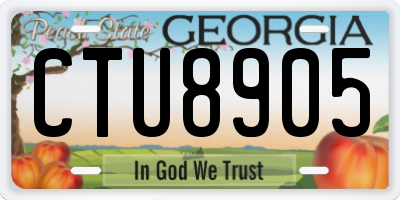 GA license plate CTU8905