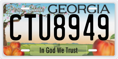 GA license plate CTU8949