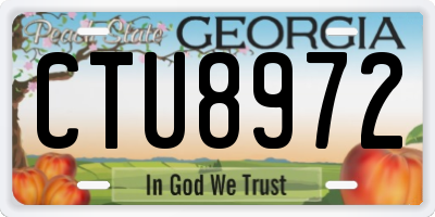 GA license plate CTU8972