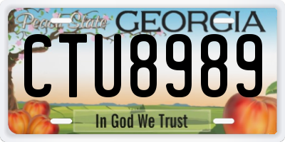 GA license plate CTU8989