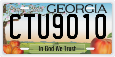 GA license plate CTU9010