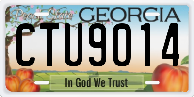 GA license plate CTU9014