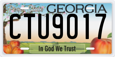 GA license plate CTU9017