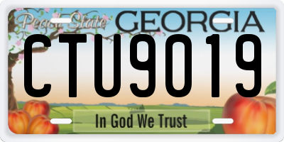 GA license plate CTU9019