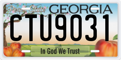GA license plate CTU9031