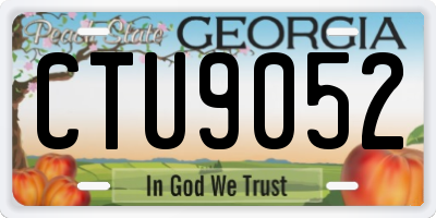 GA license plate CTU9052