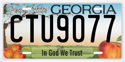 GA license plate CTU9077