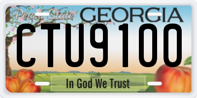 GA license plate CTU9100