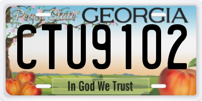 GA license plate CTU9102