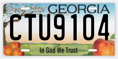 GA license plate CTU9104