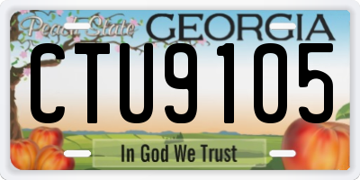 GA license plate CTU9105