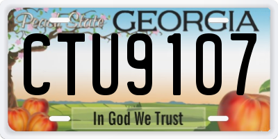 GA license plate CTU9107