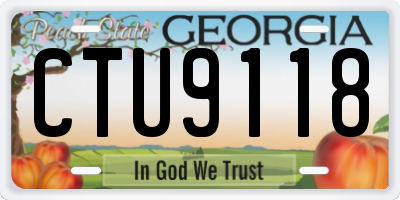 GA license plate CTU9118
