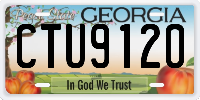 GA license plate CTU9120