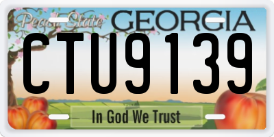 GA license plate CTU9139