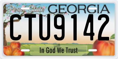 GA license plate CTU9142