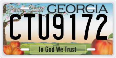 GA license plate CTU9172