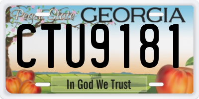 GA license plate CTU9181