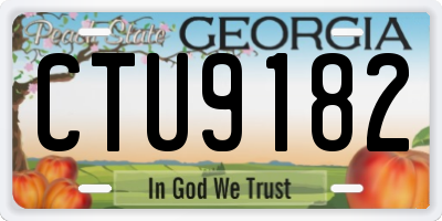 GA license plate CTU9182