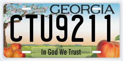 GA license plate CTU9211
