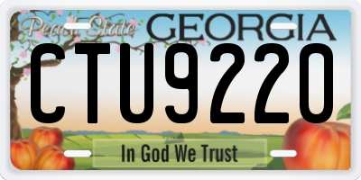 GA license plate CTU9220