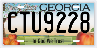 GA license plate CTU9228